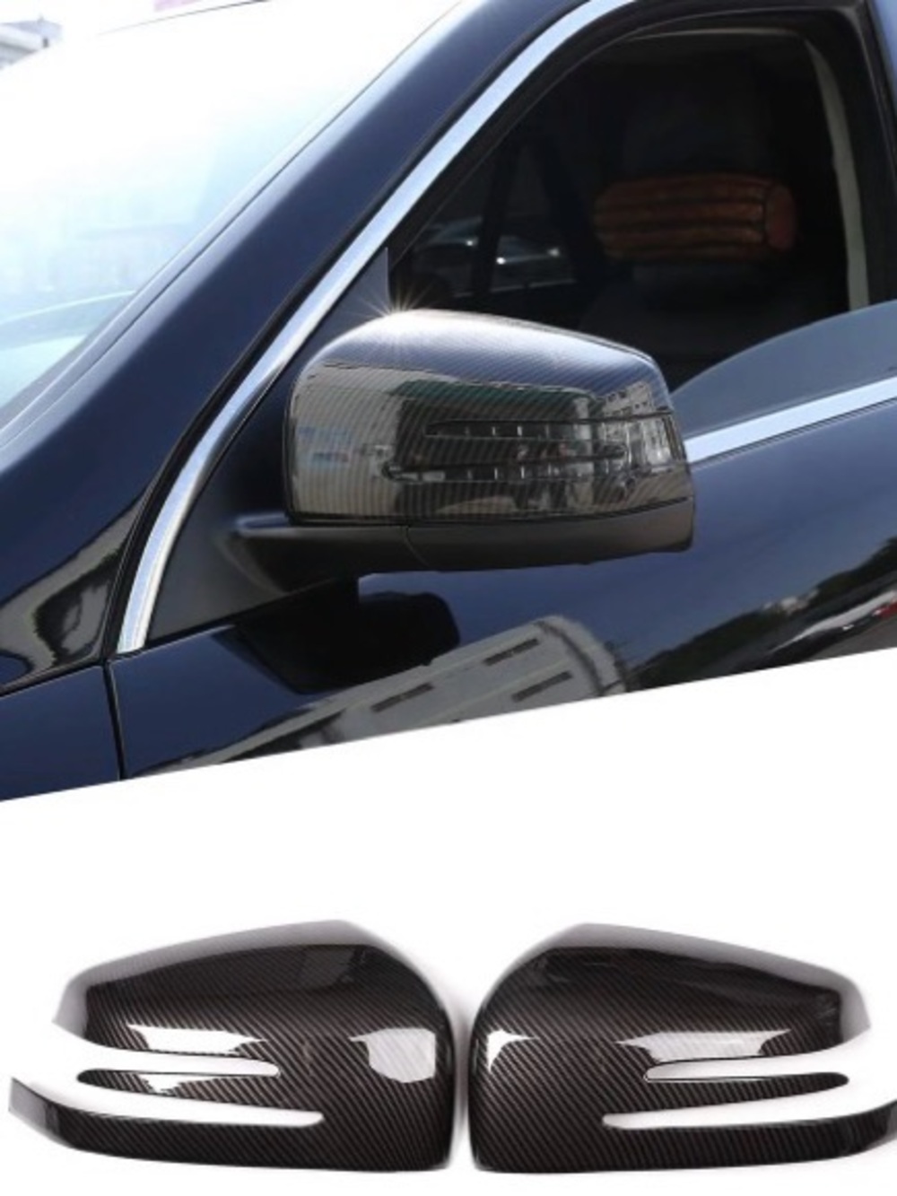 2pcs Carbon ABS Side Rearview Mirror cover for Mercedes Benz ML GL 2013-2016